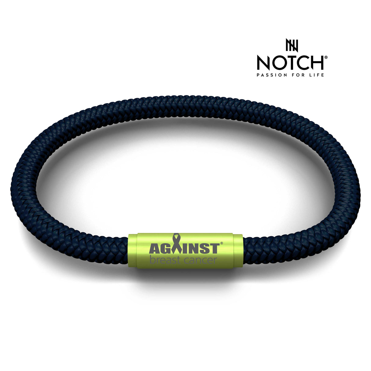 Against Breast Cancer Blackest Blue cord NOTCH Bracelet
