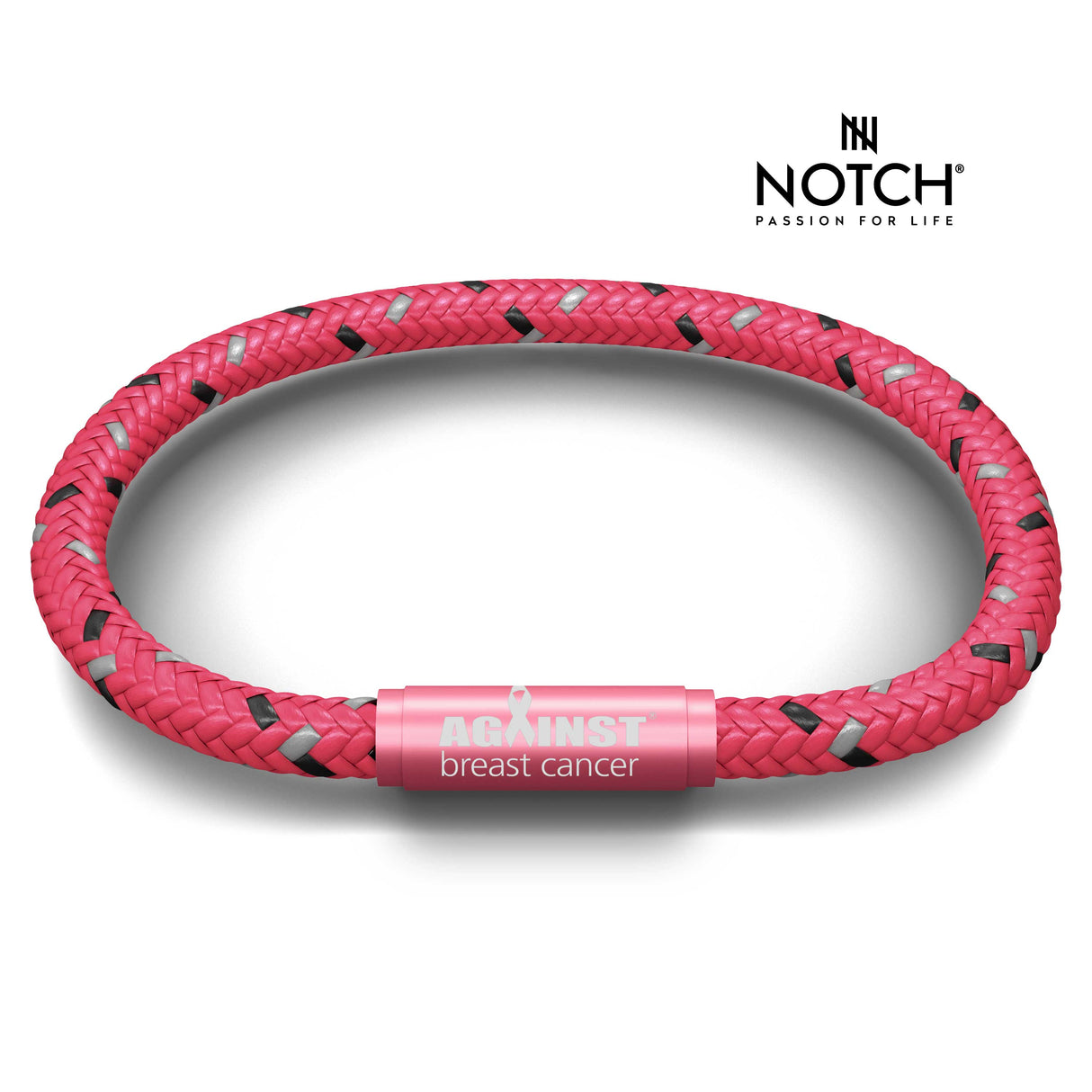 Against Breast Cancer Flamingo Pink cord NOTCH Bracelet