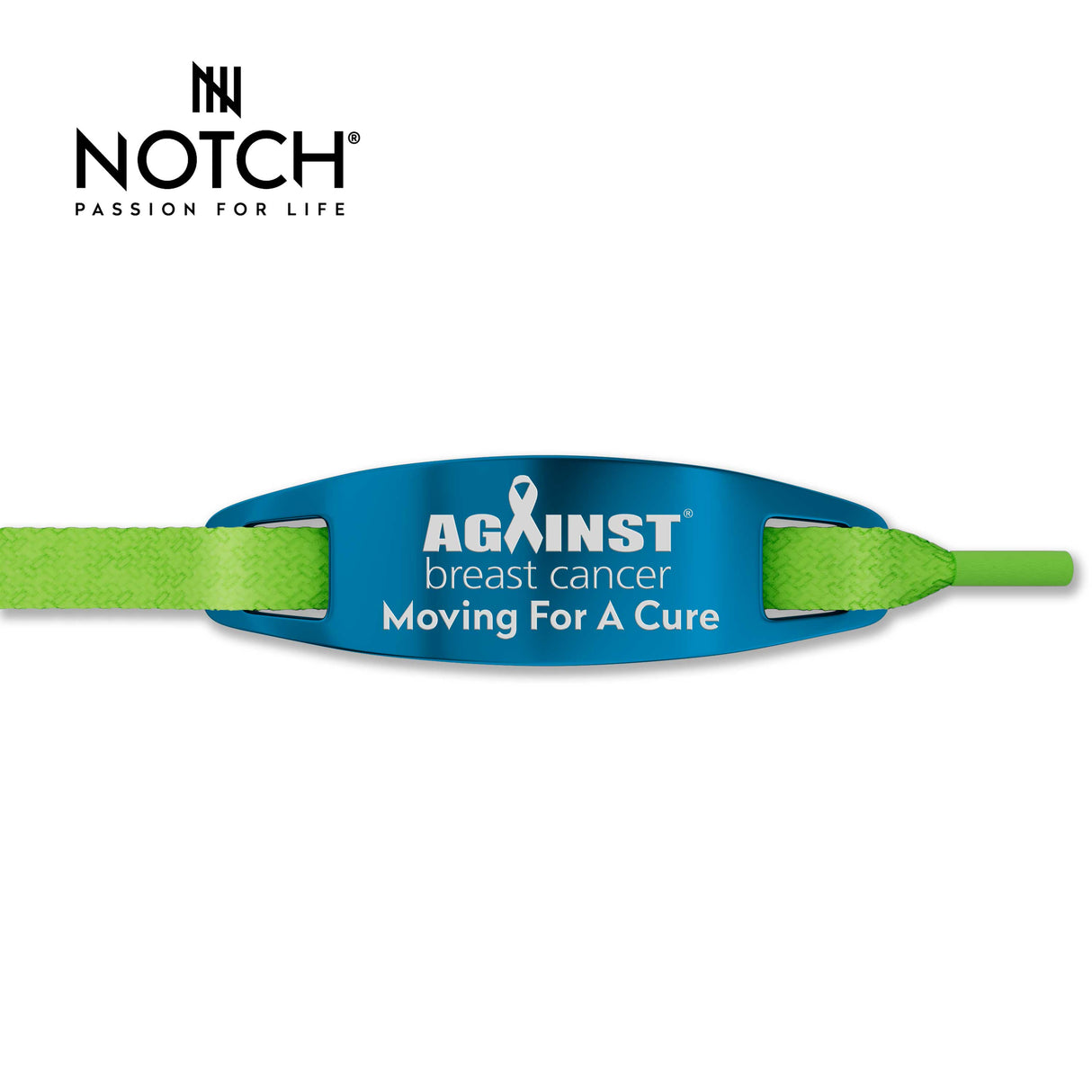 Against Breast Cancer Moving For A Cure NOTCH Lace Tag