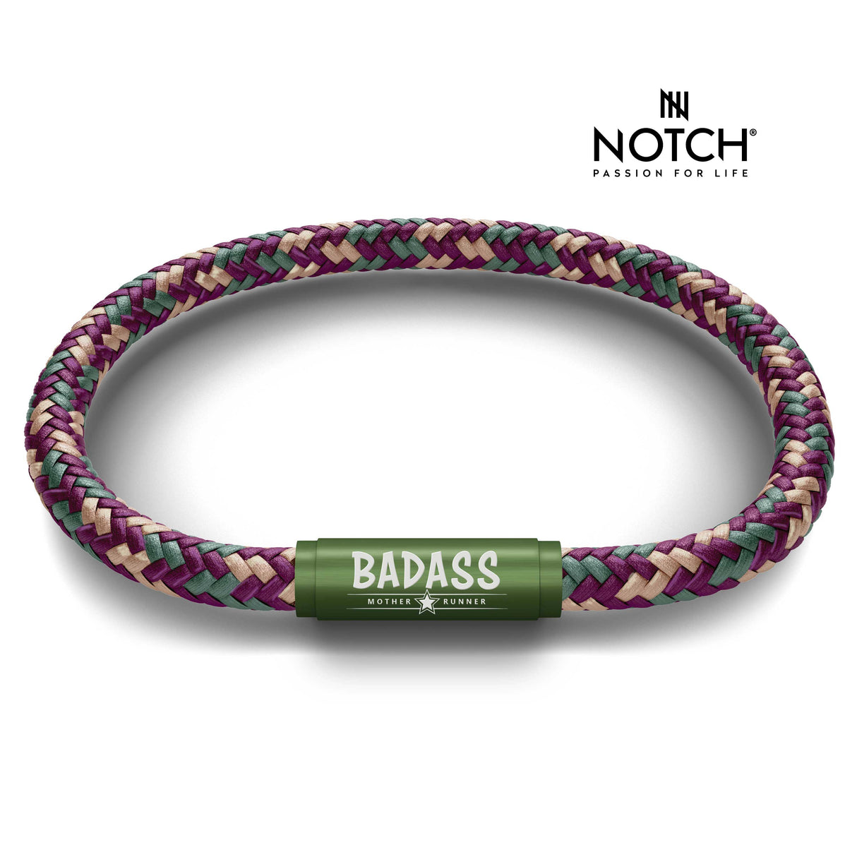 BADASS MOTHER RUNNER NOTCH Bracelet Goose with Green Clasp