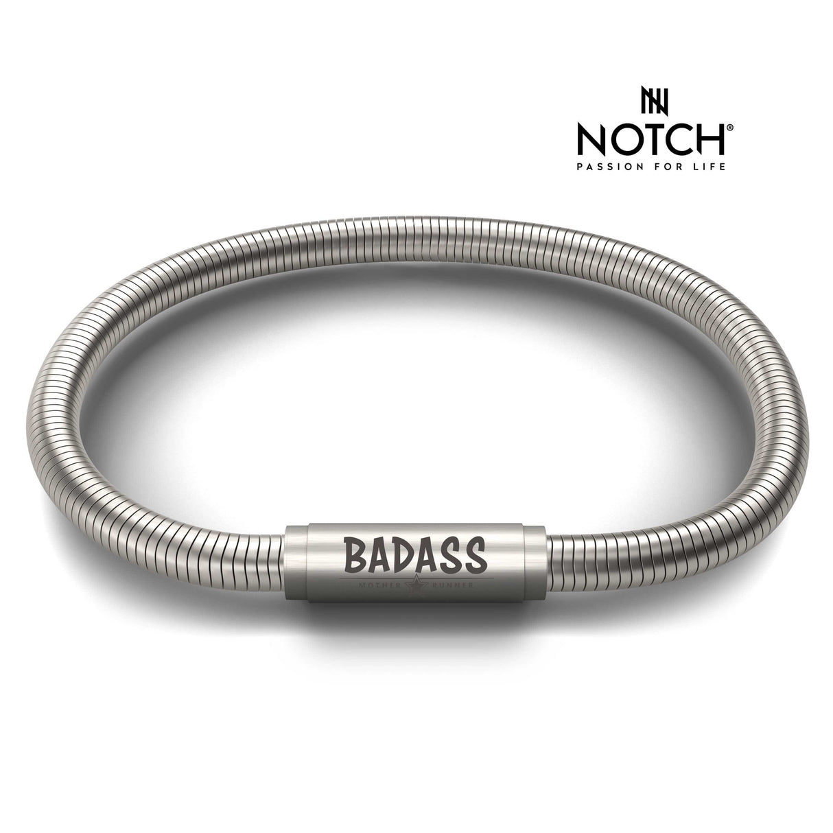 BADASS MOTHER RUNNER NOTCH Bracelet Signature with Stainless Steel Clasp