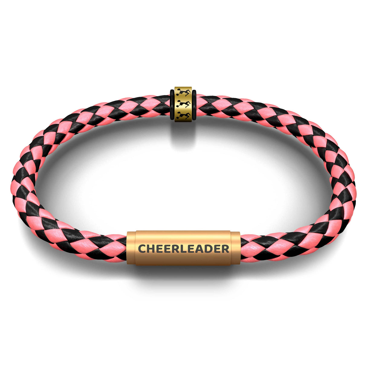High-V Jump Notch & Cheerleader Bracelet (Blushing Pink with Brass Clasp)