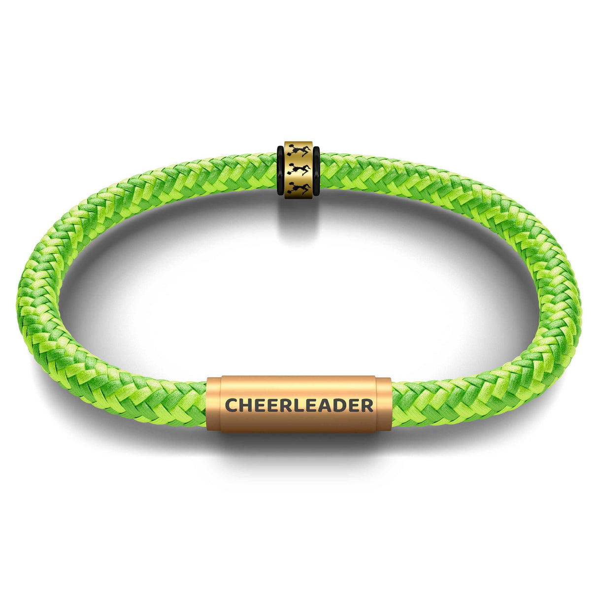 High-V Jump Notch & Cheerleader Bracelet (Lime Fizz with Brass Clasp)