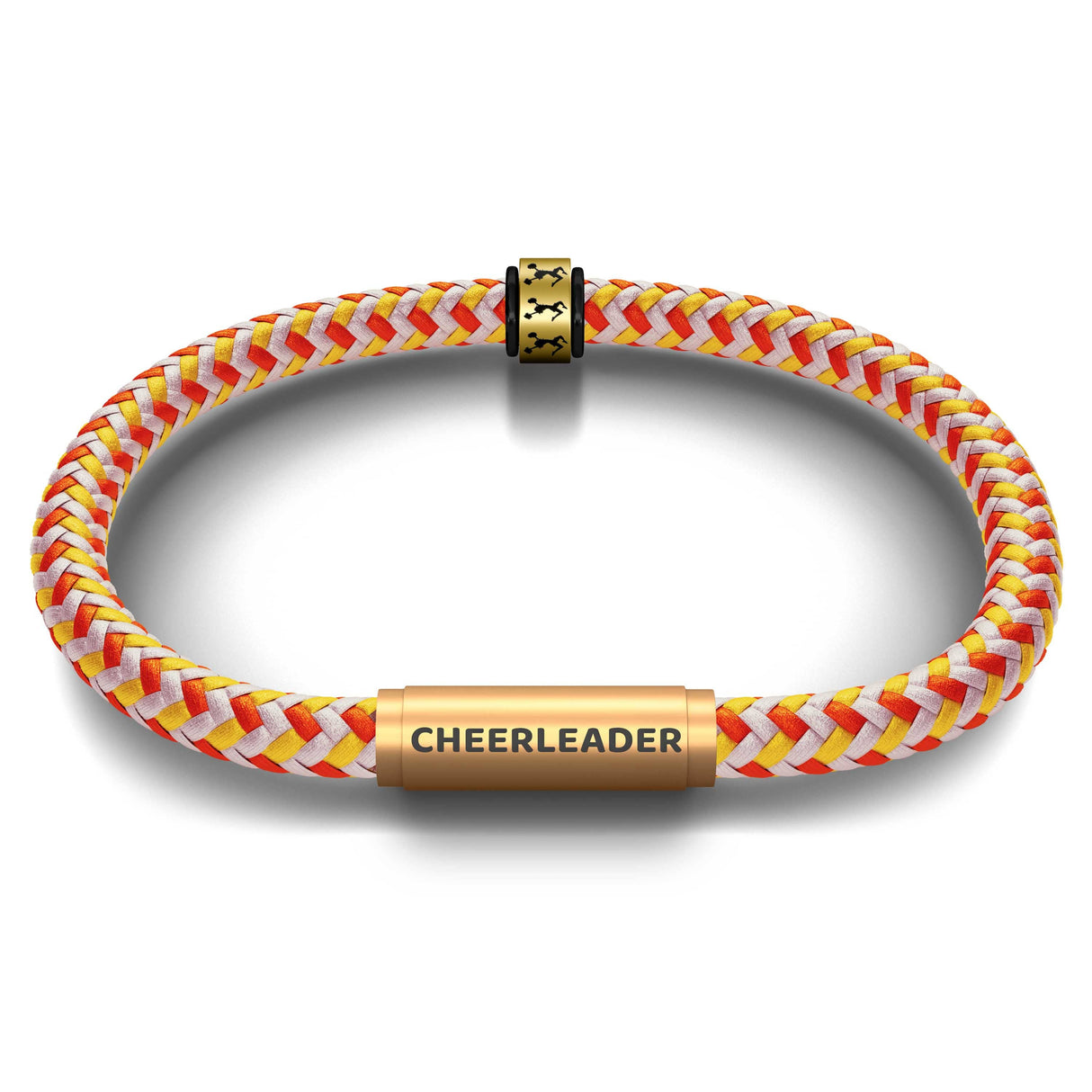 High-V Jump Notch & Cheerleader Bracelet (Peach Melba with Brass Clasp)