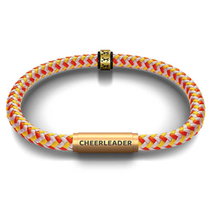 High-V Jump Notch & Cheerleader Bracelet (Peach Melba with Brass Clasp)