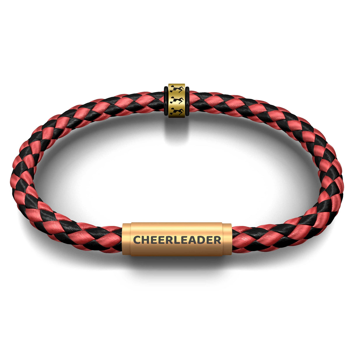 High-V Jump Notch & Cheerleader Bracelet (Racing Red with Brass Clasp)