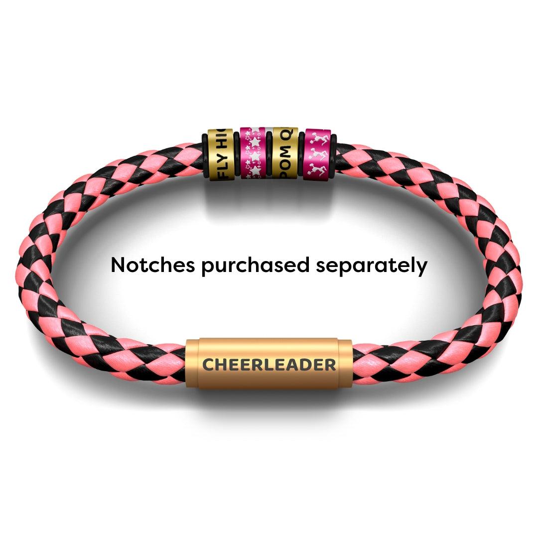 CHEERLEADER NOTCH Bracelet (Blushing Pink with Brass Clasp)