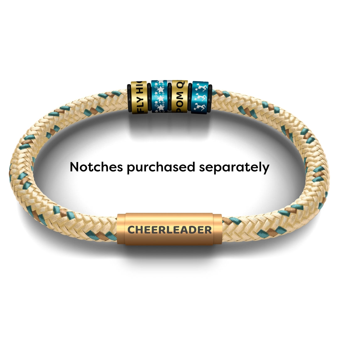 CHEERLEADER NOTCH Bracelet (Creme de la Creme with Brass Clasp)