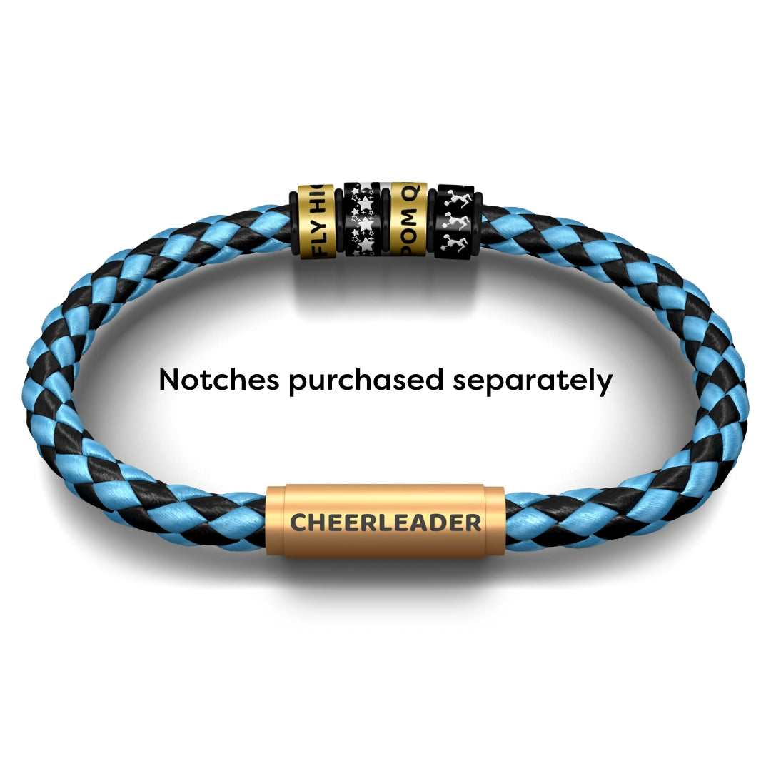 CHEERLEADER NOTCH Bracelet (Electric Blue with Brass Clasp)