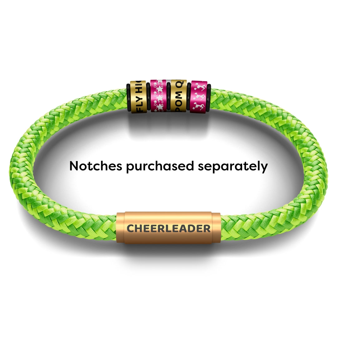 CHEERLEADER NOTCH Bracelet (Lime Fizz with Brass Clasp)