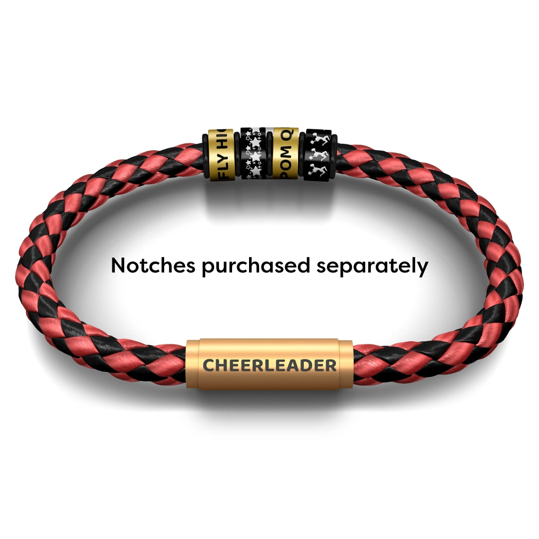 CHEERLEADER NOTCH Bracelet (Racing Red with Brass Clasp)
