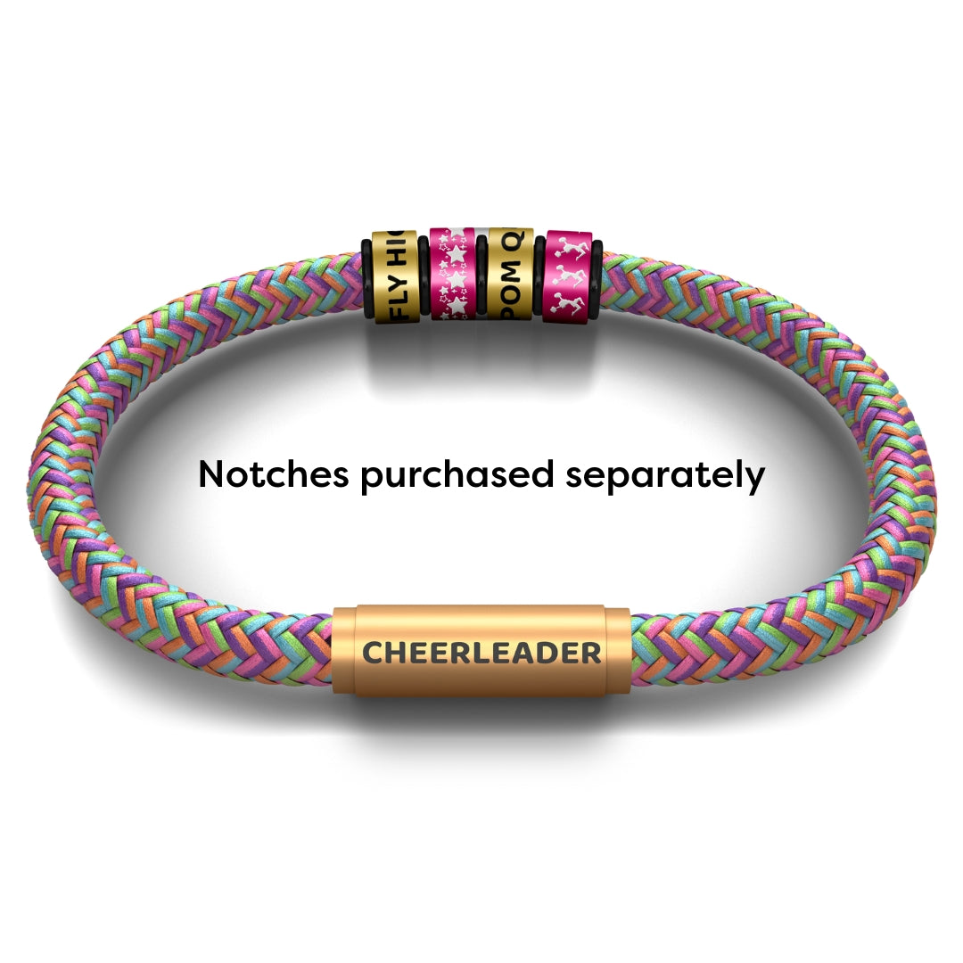 CHEERLEADER NOTCH Bracelet (Summer Rainbow with Brass Clasp)