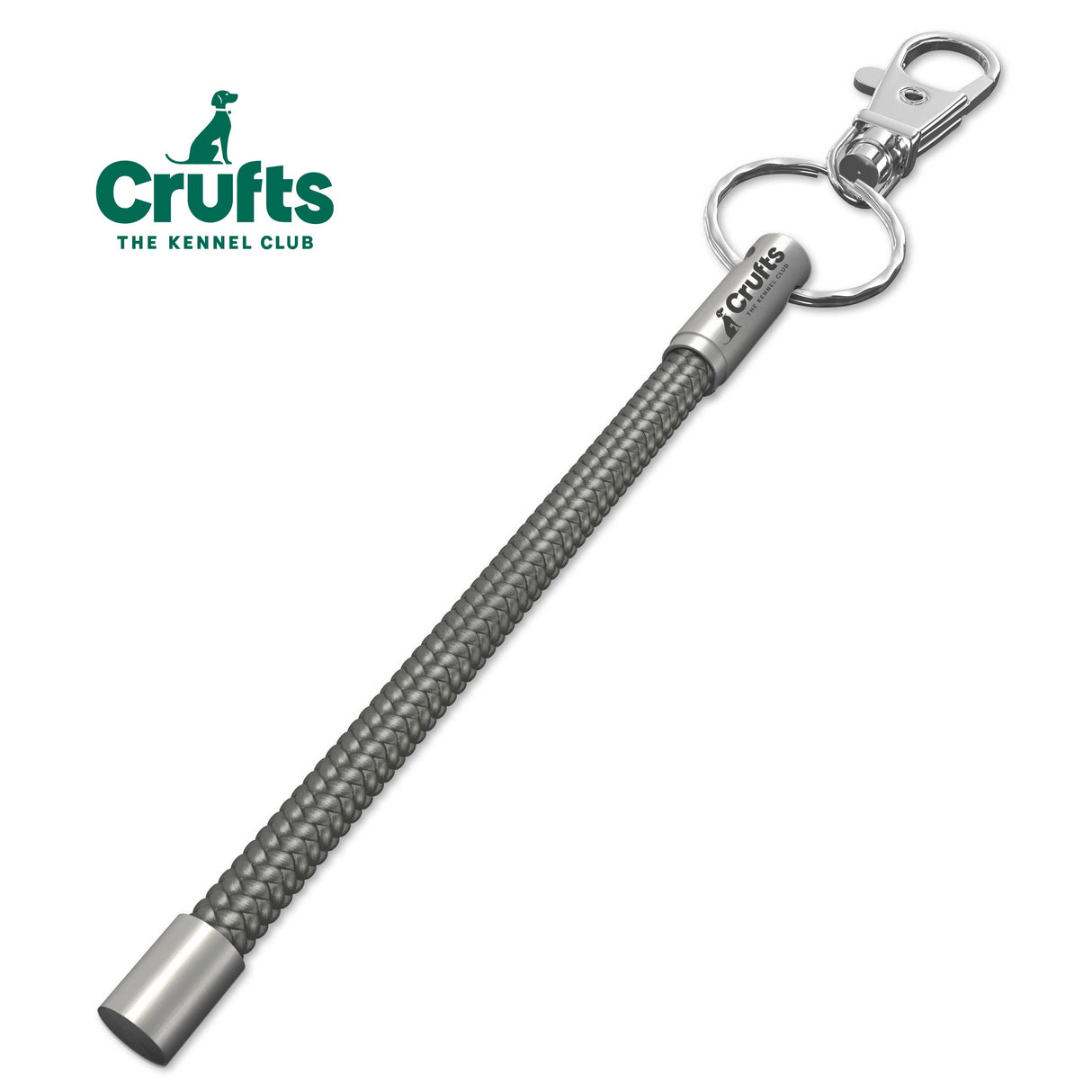 Official Crufts Grey Cord NOTCH Tale with stainless steel ends