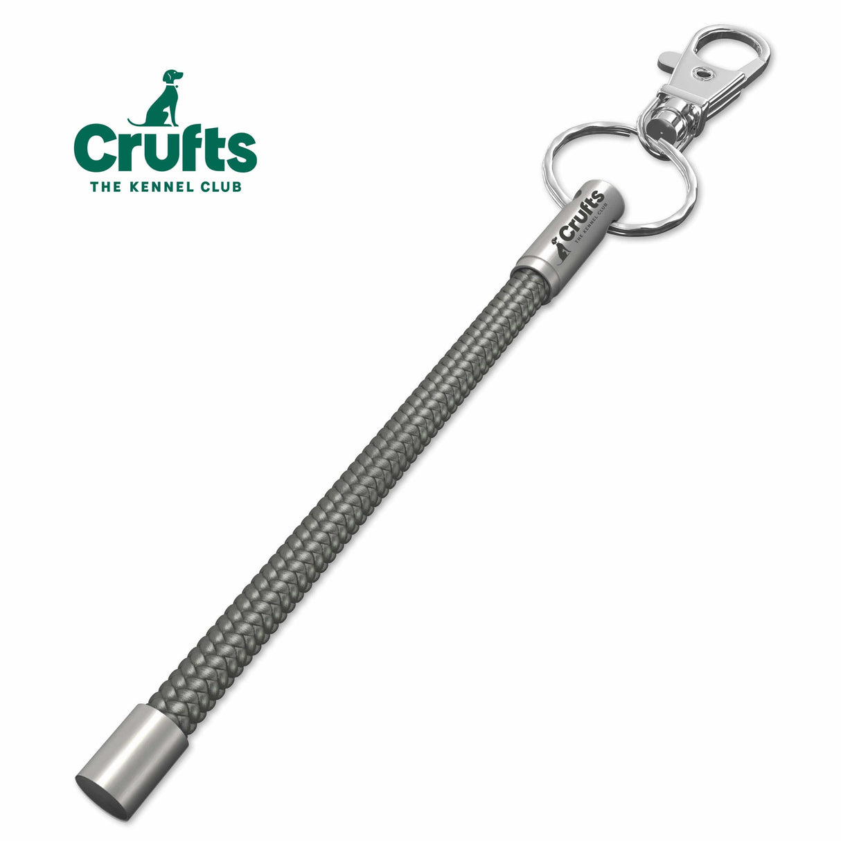 Official Crufts Grey Cord NOTCH Tale with stainless steel ends