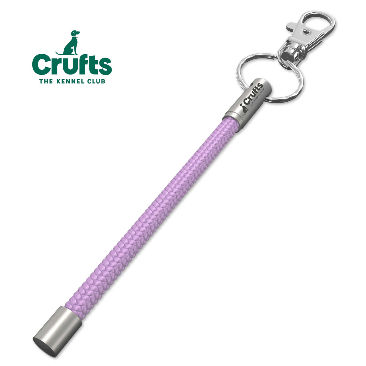 Official Crufts Lilac Cord NOTCH Tale with stainless steel ends