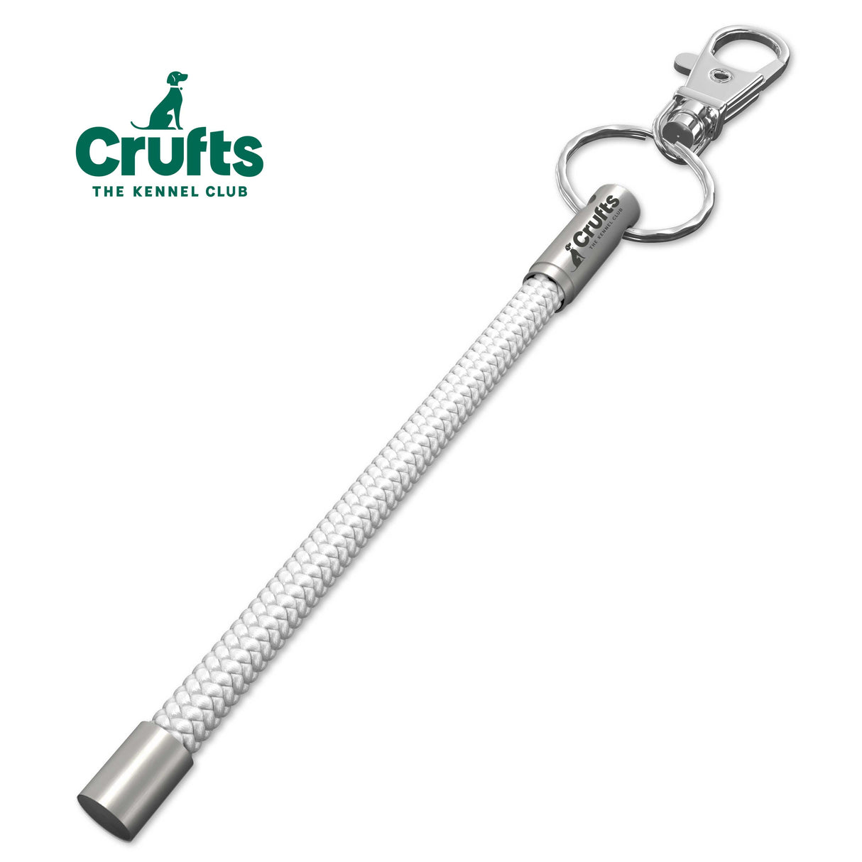 Official Crufts White Cord NOTCH Tale with stainless steel ends