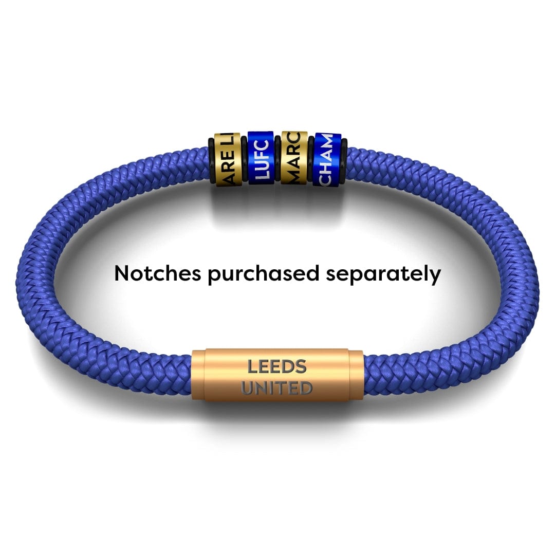 Leeds United NOTCH Bracelet (Blue with Brass Clasp)