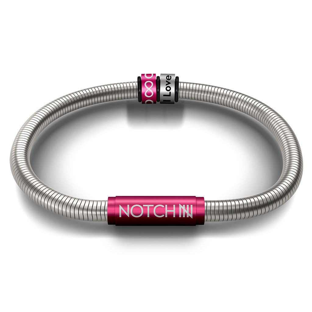 Infinity Signature Bracelet with Hot Pink Clasp