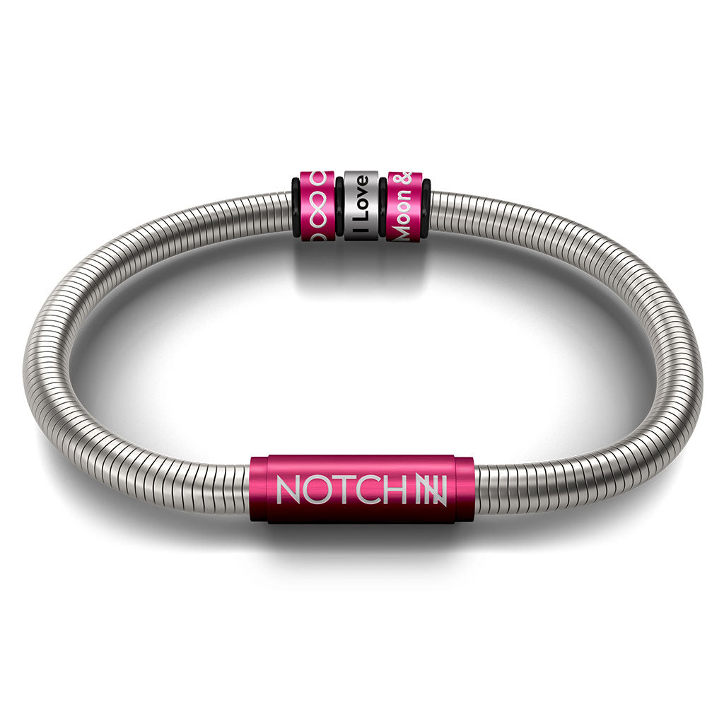 Infinity Signature Bracelet with Hot Pink Clasp