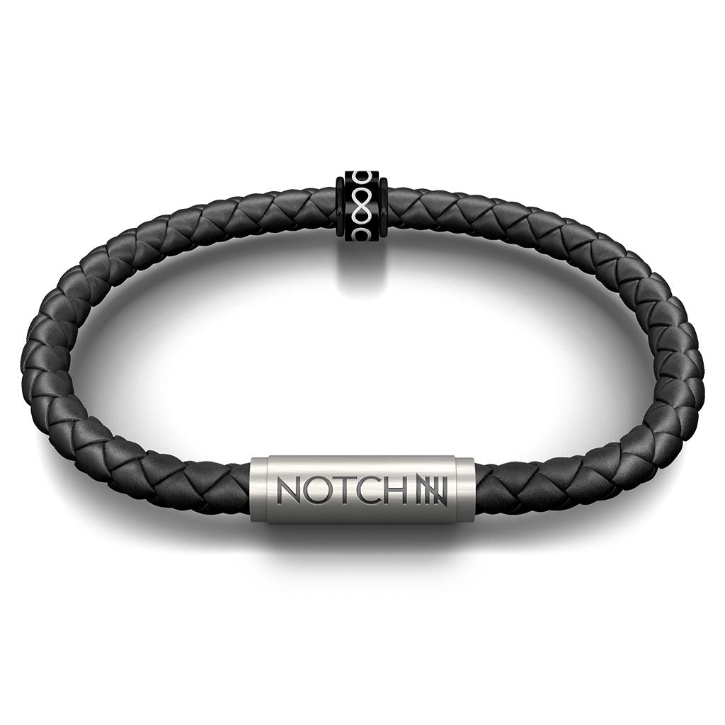 Infinity Leather Bracelet with Stainless Steel Clasp
