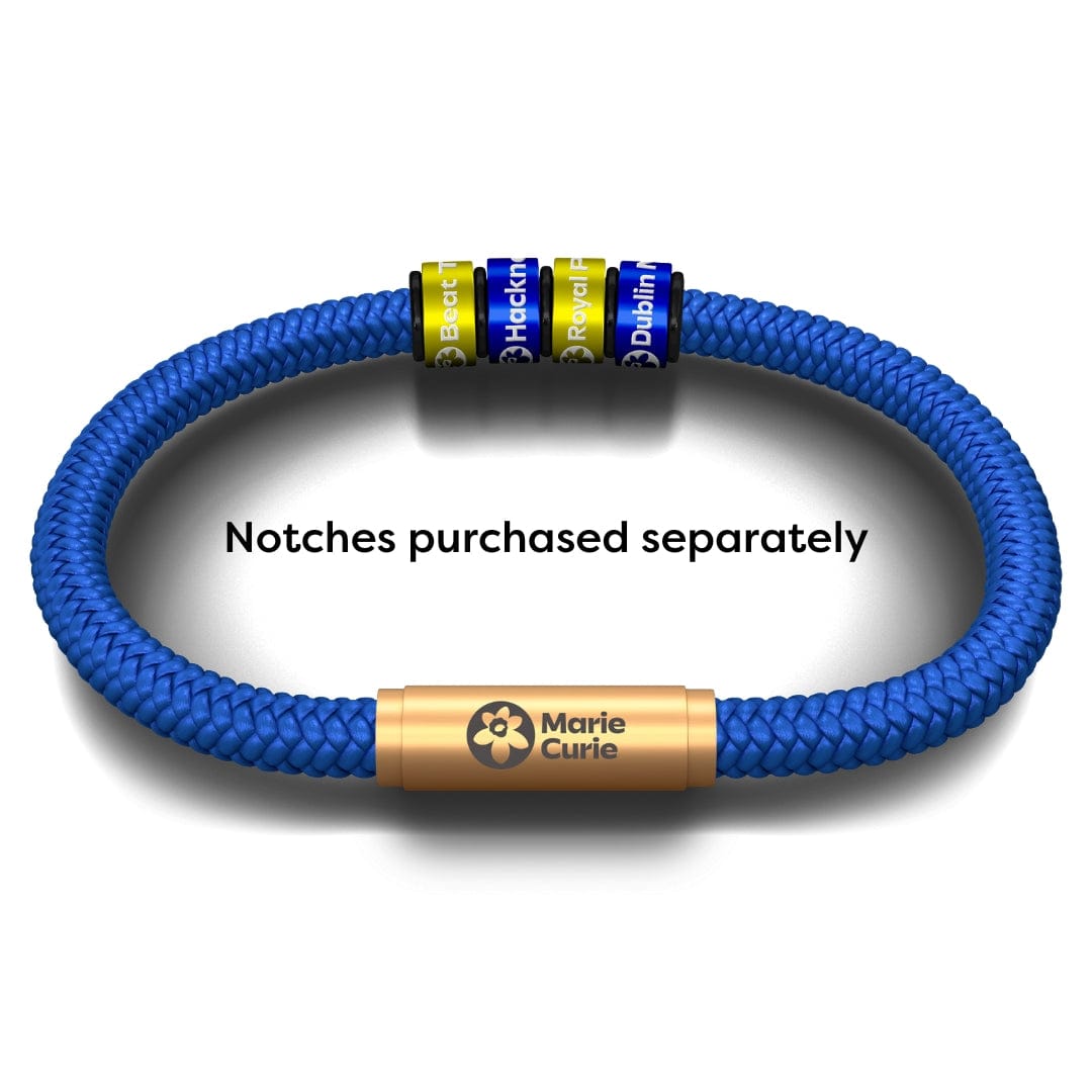 MARIE CURIE NOTCH BRACELET (BLUE WITH BRASS CLASP)
