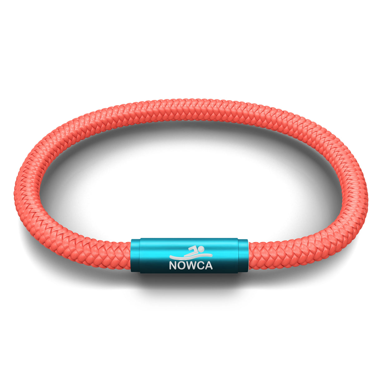 OCEANYARN NOWCA NOTCH BRACELET - CORAL WITH TEAL CLASP