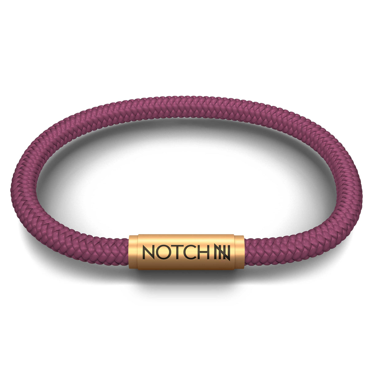 Solid Plum Cord NOTCH Bracelet with Brass Clasp