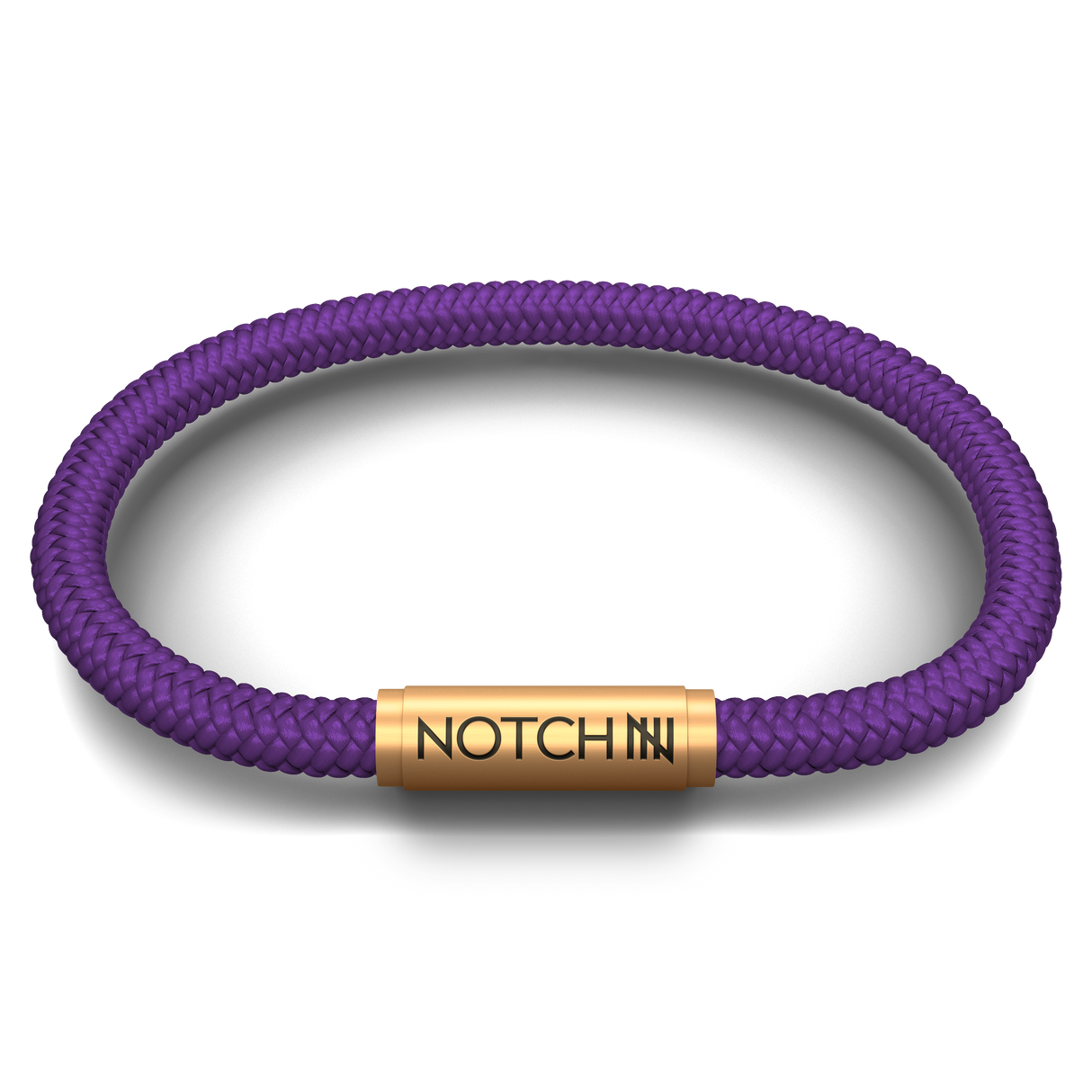 Solid Purple Cord NOTCH Bracelet with Brass Clasp
