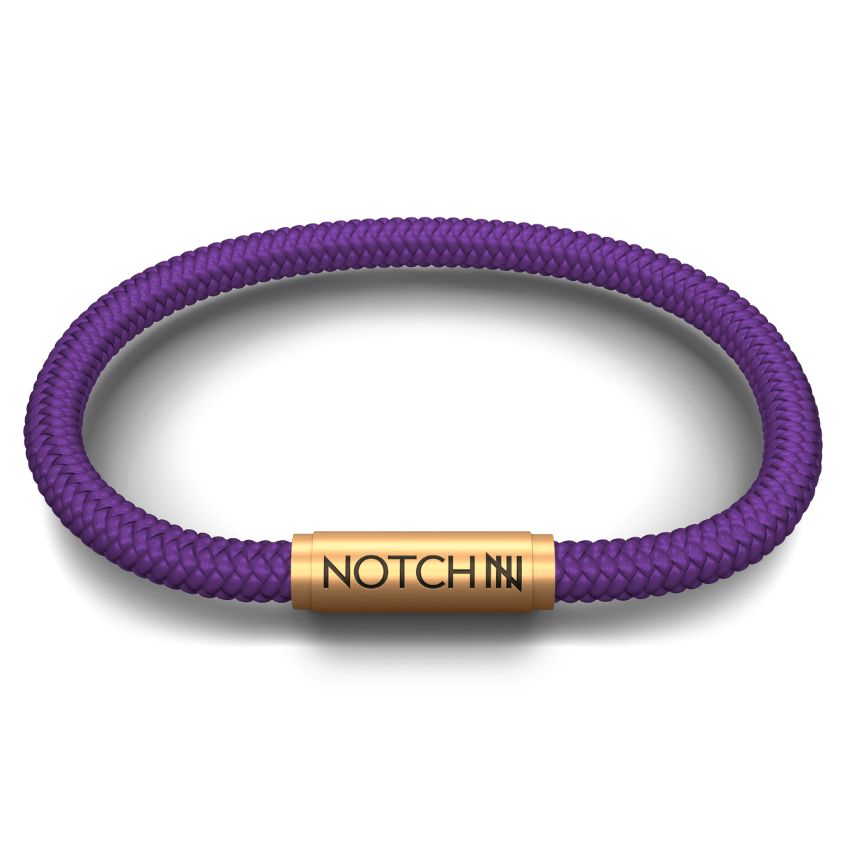 Solid Purple Cord NOTCH Bracelet with Brass Clasp
