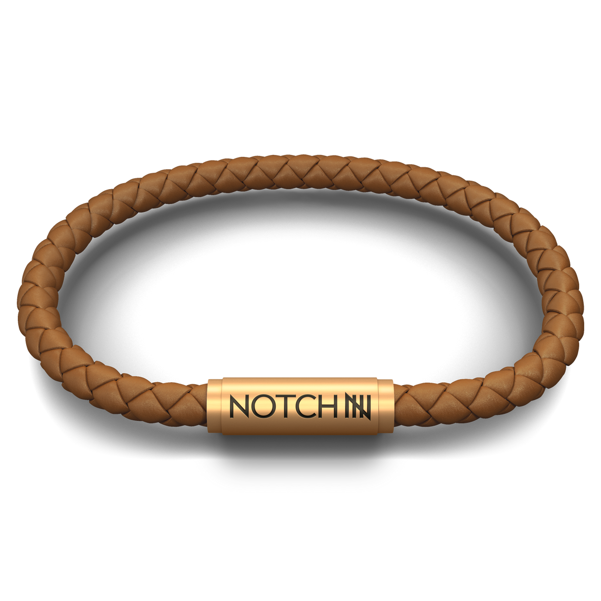 Premium Tan Leather NOTCH Bracelet with Brass Clasp