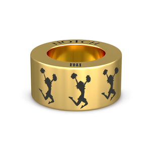 High-V Jump Notch & Cheerleader Bracelet (Peach Melba with Brass Clasp)