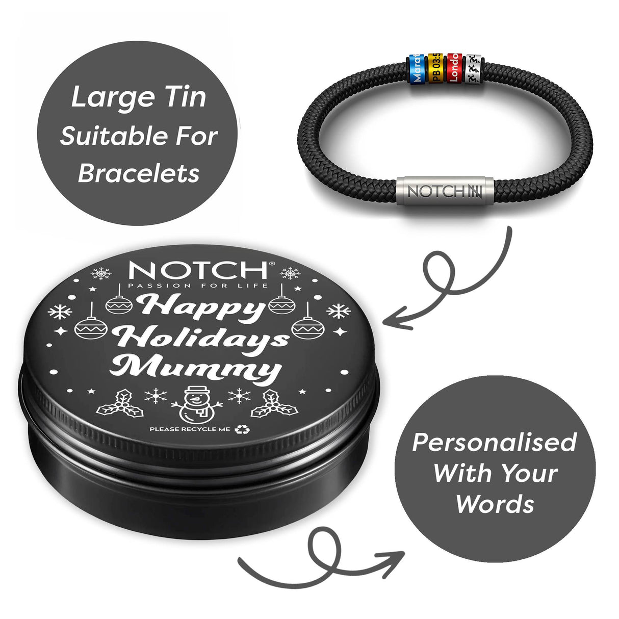 Large Happy Holidays Tin - Personalised