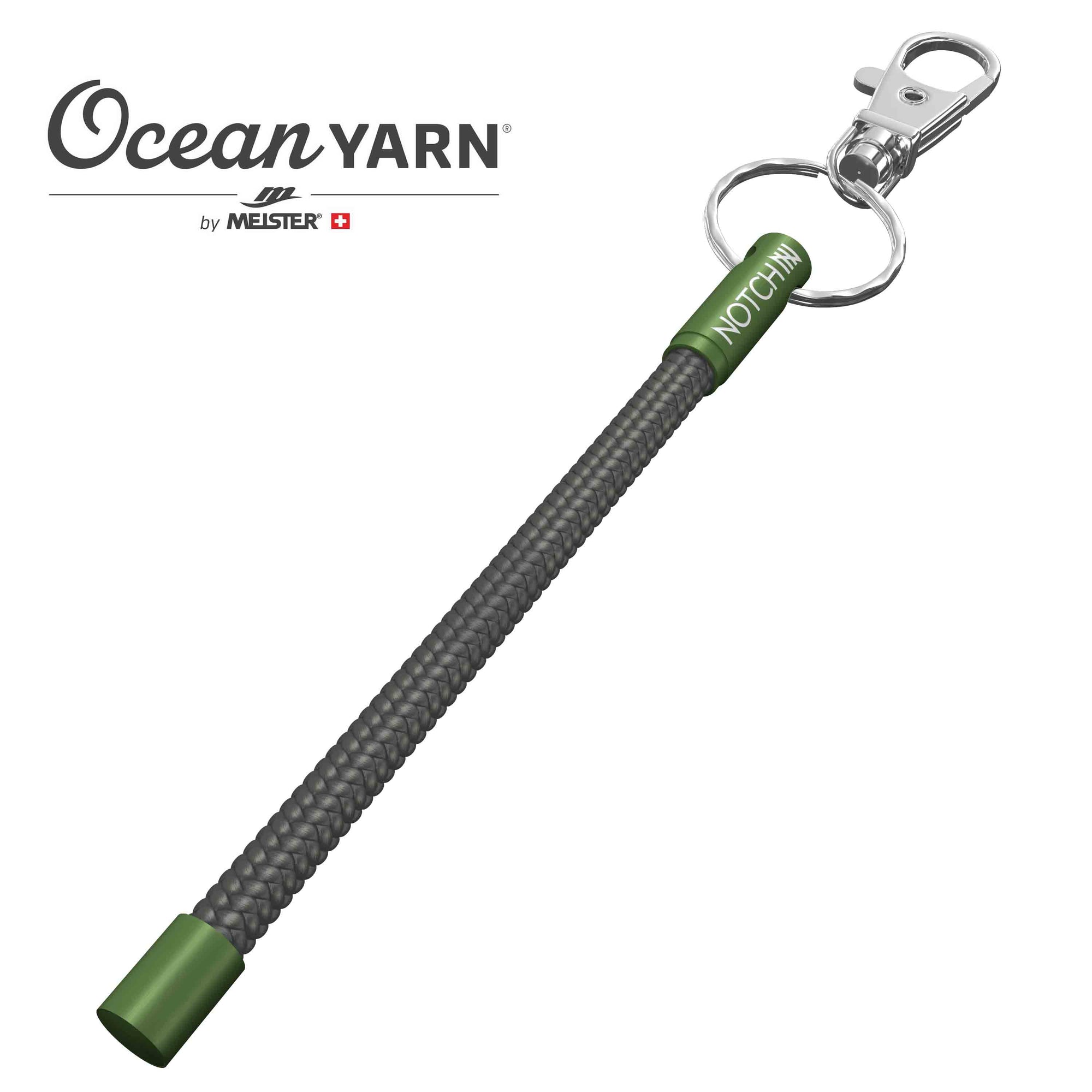 Sustainable OceanYarn NOTCH Tale - Orca with green aluminium ends