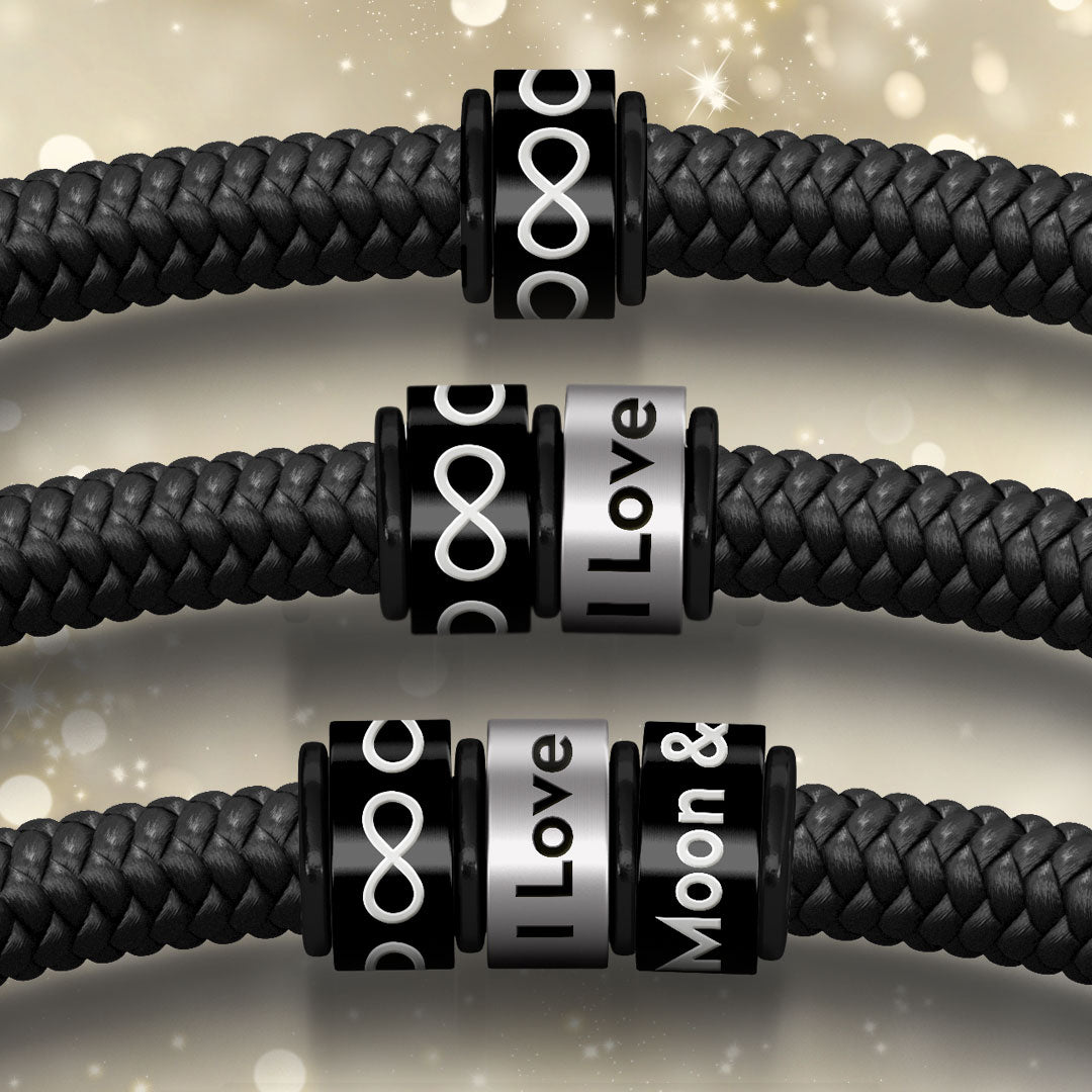 Infinity Cord Bracelet with Black Clasp