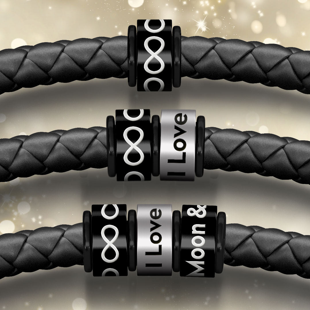 Infinity Leather Bracelet with Stainless Steel Clasp