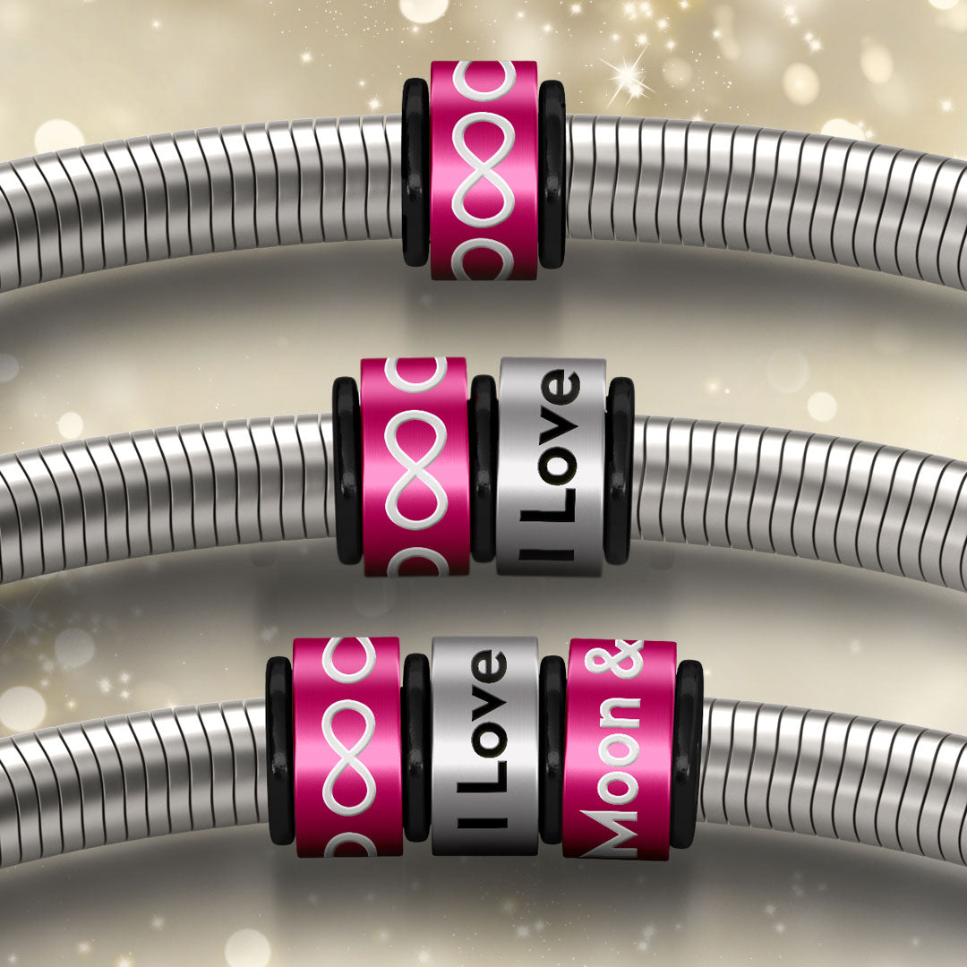 Infinity Signature Bracelet with Hot Pink Clasp