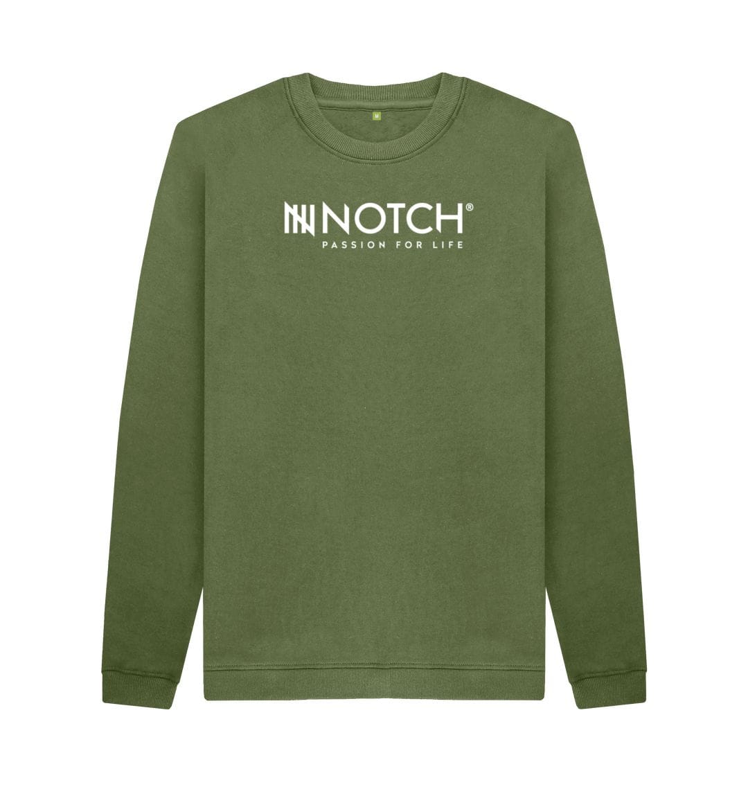 Khaki Men's Notch Logo Sweater