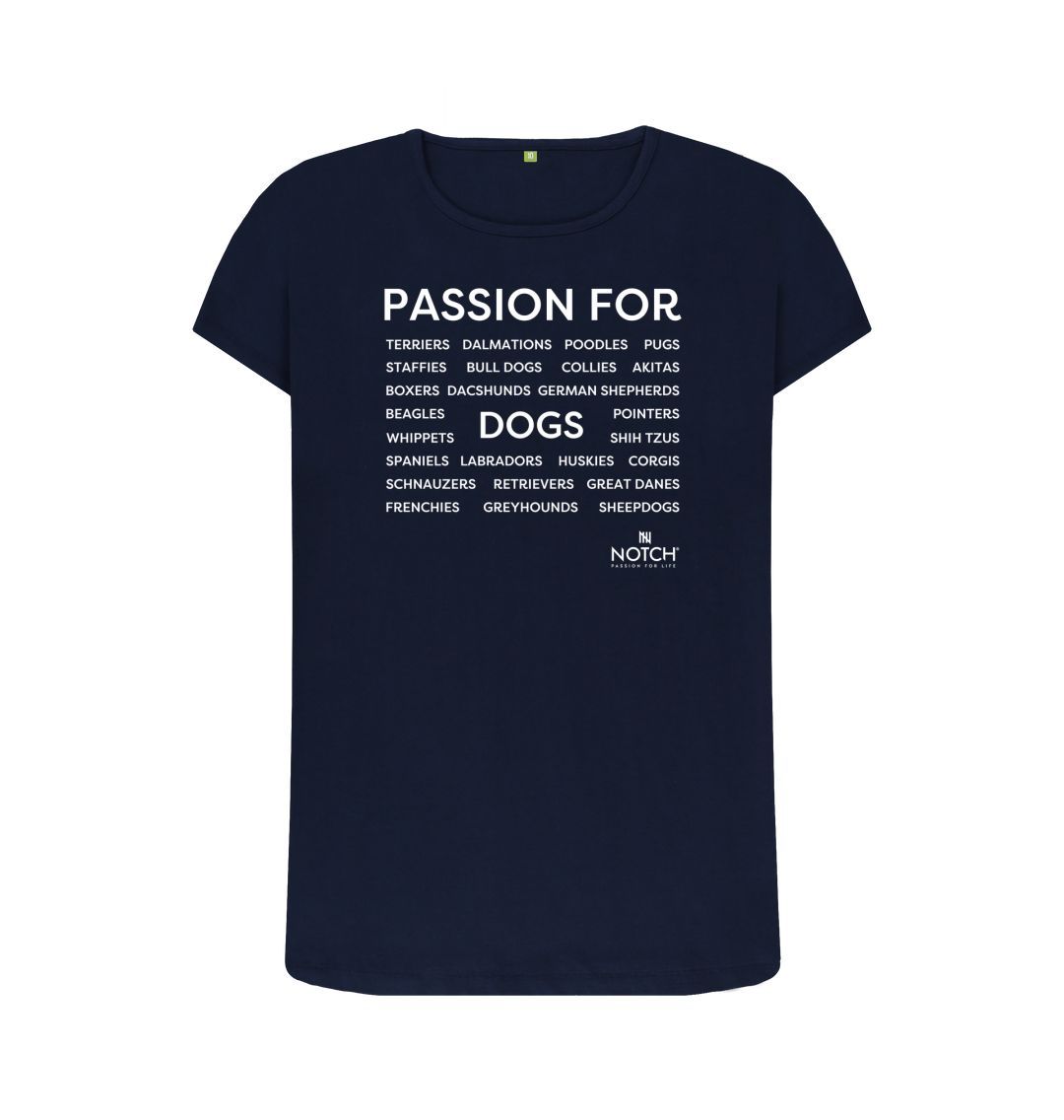 Navy Blue Women's Passion For Dogs T-Shirt