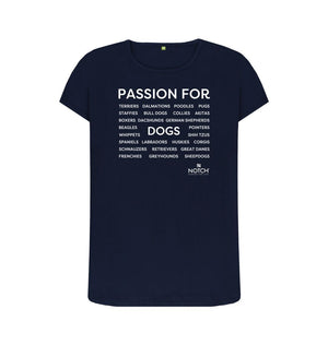 Navy Blue Women's Passion For Dogs T-Shirt