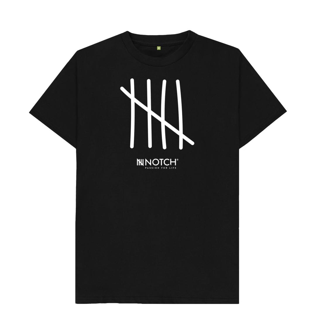 Black Men's All White Tally T-Shirt