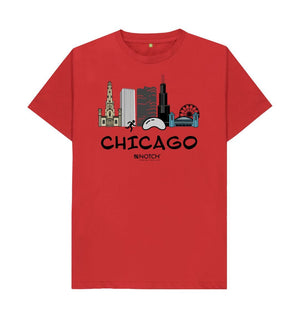 Red Chicago  26.2  Black Text Men's  T-Shirt