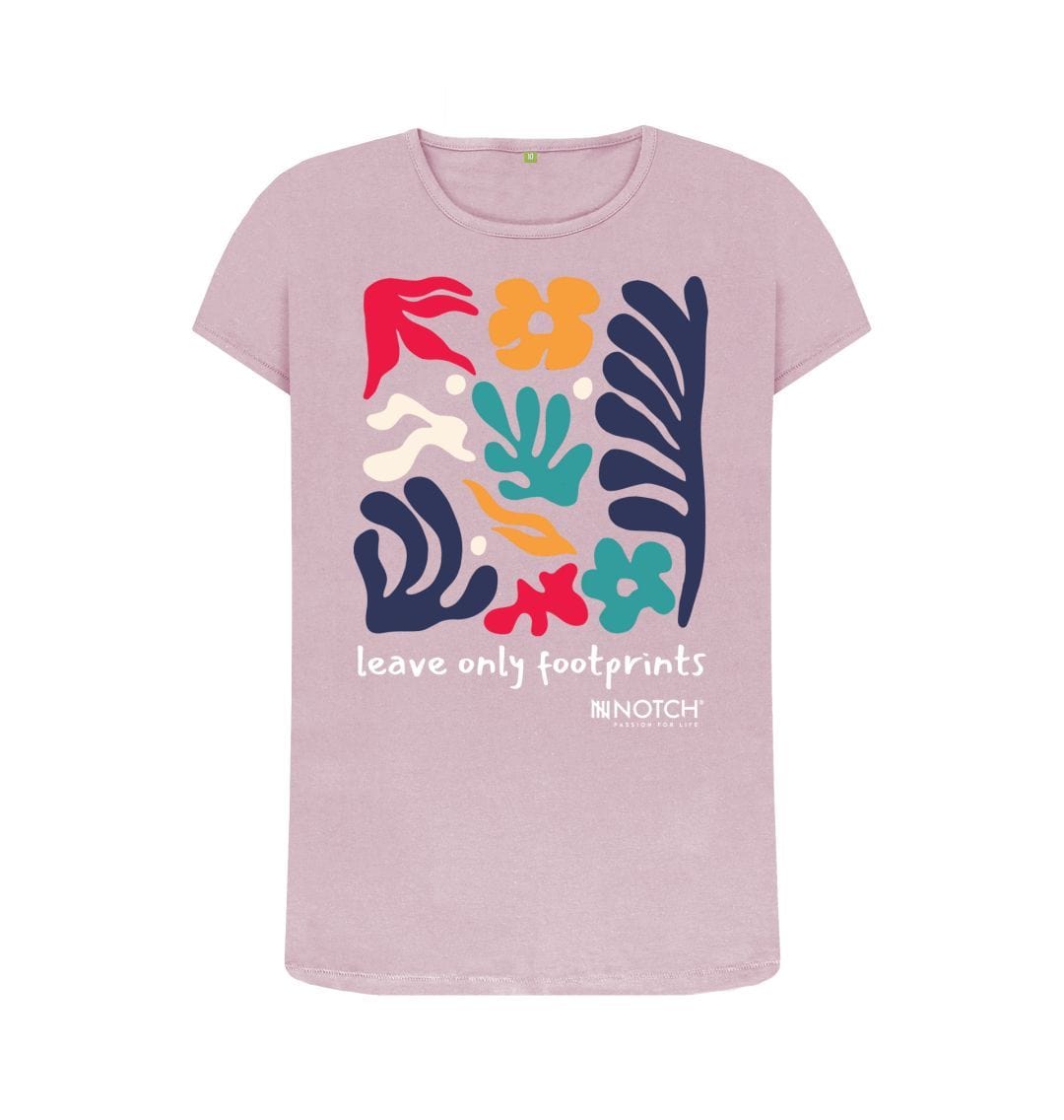 Mauve Women's Leave Only Footprints T-Shirt