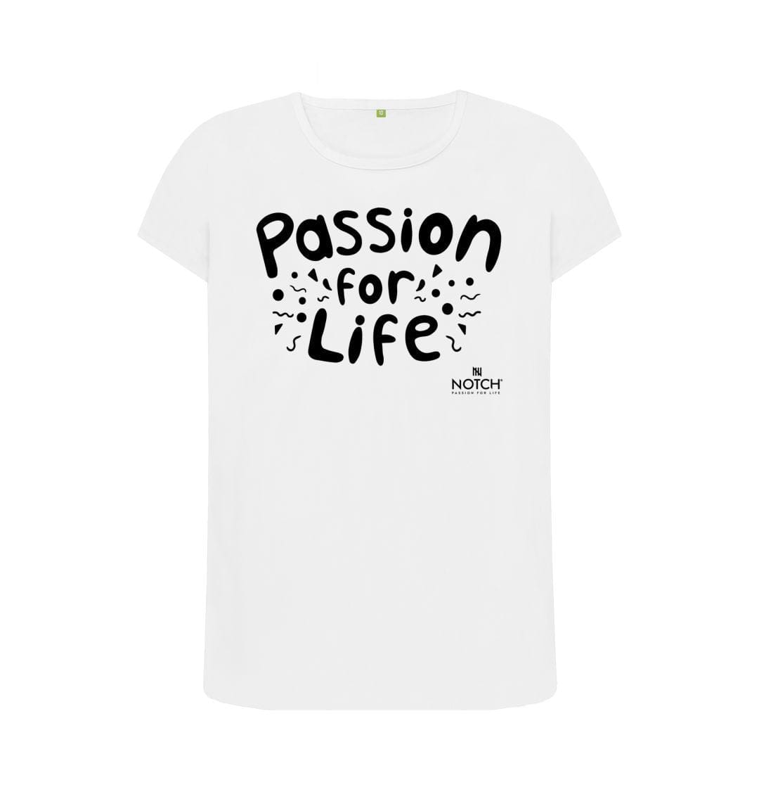 White Women's Black Bubble Passion For Life T-Shirt