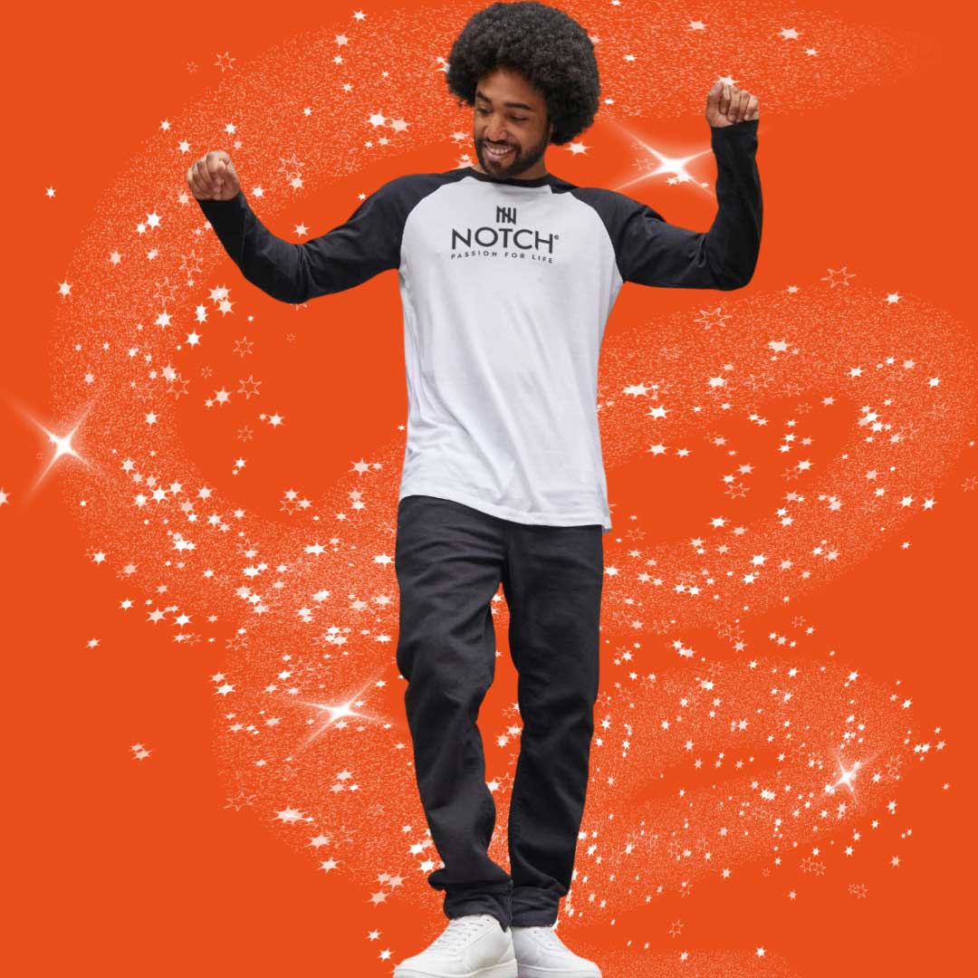 Men's Long Sleeve Notch Baseball T-Shirt