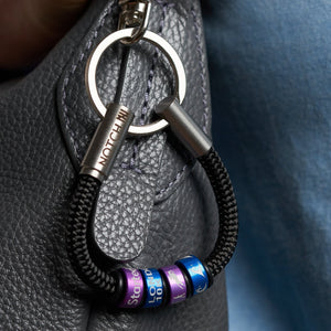 Sustainable OceanYarn NOTCH Loop - Natural with purple aluminium ends