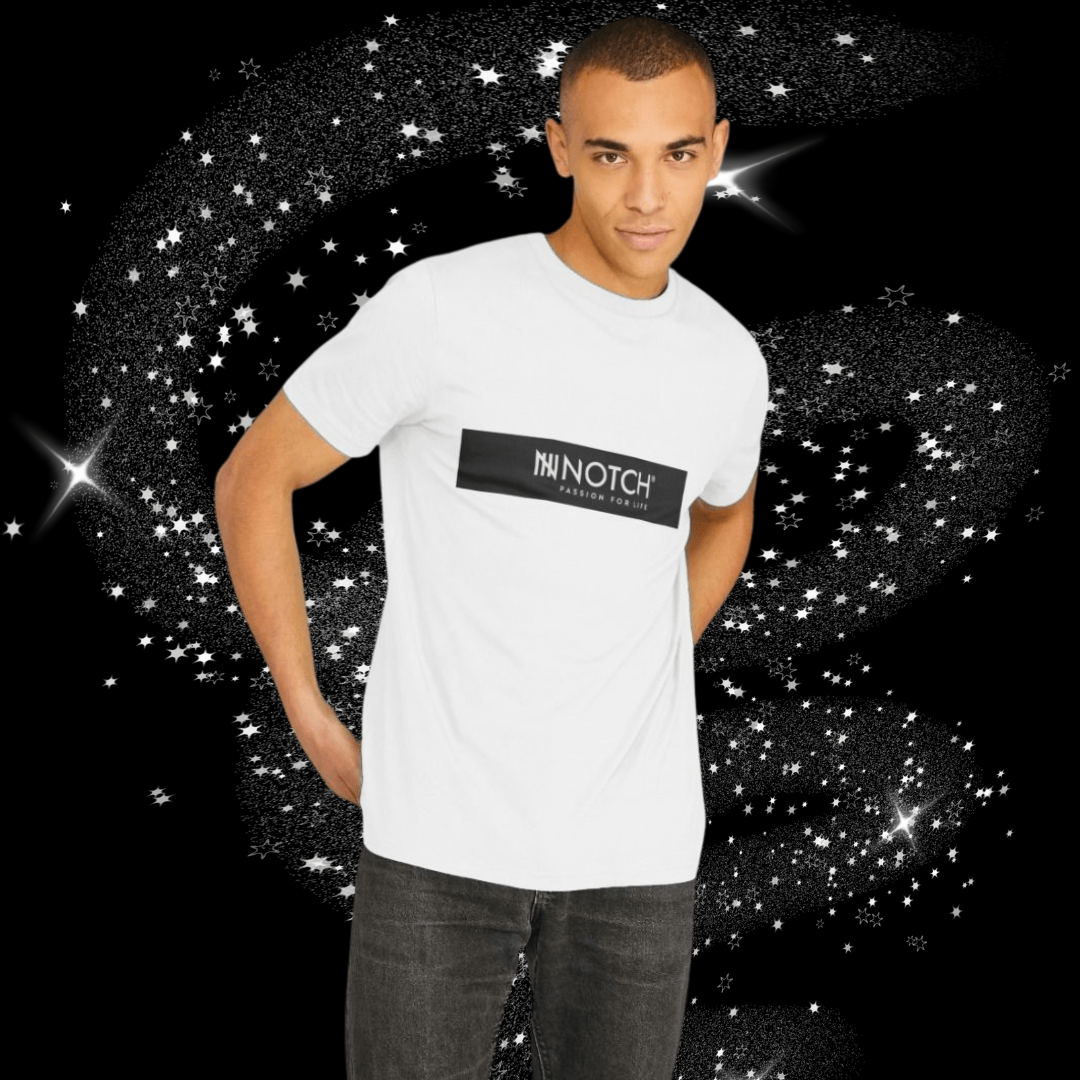 Men's Notch Black and White T-Shirt