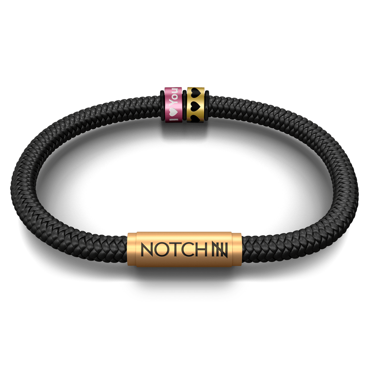 LOVE BRACELET FOR HER PLUS TWO NOTCH CHARMS