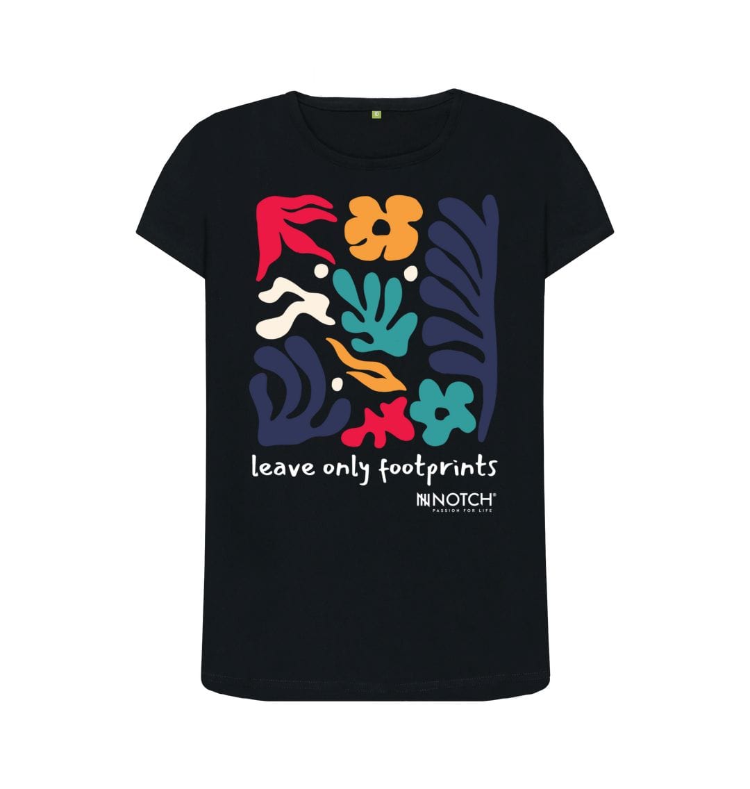 Black Women's Leave Only Footprints T-Shirt