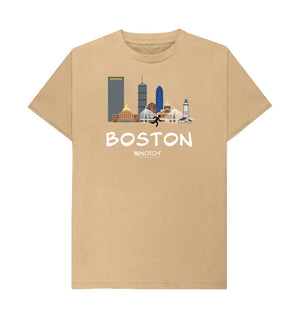 Sand Boston 26.2 White Text Men's T-Shirt