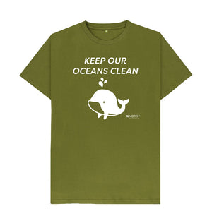 Moss Green Men's Keep Our Oceans Clean T-Shirt